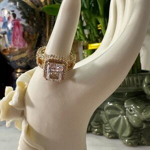 NADRI CZ Gold-Toned white tourmaline Women's Ring